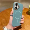 Cyan Magnetic Phone Case for iPhone 17 Pro Max, Thin Drop-Resistant PC Cover with Metal Camera - Blue / iPhone17