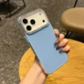 Funda de móvil elegante con marco de pedrería brillante para iPhone con dorso azul. - iPhone 12 / Azul