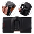 Étui de téléphone en cuir noir avec clip ceinture et boucle, pochette de taille robuste. - 3.5 Pouces / Noir