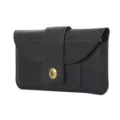 Schwarze Echtleder Handy Gürteltasche mit Magnetverschluss Klappe und universeller Passform. - Universal 6.1 Zoll / Schwarz
