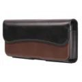 Universal horizontal PU leather mobile phone holster waist bag for 7.2 inch smartphones - Universal 6.1 Inch (16cmx2cmx7.5cm) / Black and Brown