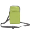 Universal green canvas mobile phone crossbody bag with adjustable grey strap and zipper. - 6.0 Inch (9x16.5x3cm) / Green