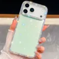 Θήκη τηλεφώνου με λαμπερά στρας για iPhone, πολυτελές προστατευτικό κάλυμμα κρυστάλλων. - Γκλίτερ Ανοιχτό Πράσινο - Μονή Θήκη