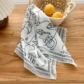 White lace triangle headscarf with abstract line art, stylish women hair accessory. - Star Graffiti White