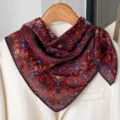 Vintage Paisley Silk Square Scarf 70cm Red Purple Ethnic Style Women Spring Autumn Neckerchief - Flame Ruby
