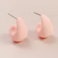 Minimalist pastel pink teardrop stud earrings, chic and versatile daily jewelry for women. - Light Pink (A24-216C)