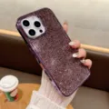 Custodia per telefono di lusso con strass brillanti per iPhone 16 15 Pro Max cover in cristallo - Viola