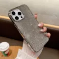 Dettaglio cover per telefono con strass scintillanti, protezione cristallo lusso top. - Bianco Argentato / iPhone16