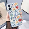 Clear floral phone case detail showing colorful flower pattern and transparent protective design. - Z1 / iPhone17