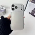 Silver magnetic shockproof phone case compatible with iPhone, sleek design with camera guard. - Silver