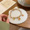 Bracelet en perles émaillées cloisonné de style chinois breloques rétro élégantes - Série Blanche