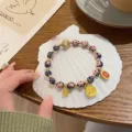 Exquisite Chinese style cloisonne enamel beaded bracelet with vintage charms, detailed detail shot. - Navy Blue Style (81629) / 2 Navy Blue