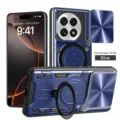 Vista detallada de la funda protectora magnética azul resistente con soporte y cubierta de cámara. - Azul Zafiro / OnePlus 13R