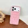 Ins Korean magnetic shell polka dot phone case for iPhone transparent cute cover for women - For iPhone 17 / Pink Shell Texture Polka Dot