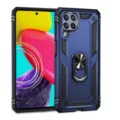 Fundas de teléfono resistente antigolpes con soporte de anillo armadura detalle vista - Estilo de Cubierta Trasera (M535G) / Azul