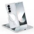 Transparente magnetische Klapphandy-Schutzhülle Nahaufnahme mit tollem Produktdesign. - Doppelfarbe Transparent Magnetisch Serie / SAM Z Fold 7 / Weiß Doppelfarbe Transparent Magnetisch Serie