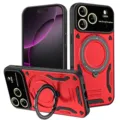 Robuste magnetische Handyhülle Detailansicht, stoßfester Schutz mit integriertem Ringständer. - Rot / iPhone 17 Pro Max