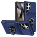 Heavy duty rugged phone case with ring holder and kickstand for Samsung Galaxy series. - Blue / S25FE