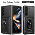 Μαύρη ανθεκτική θήκη προστασίας για Galaxy Fold 6 με κάλυμμα κάμερας και βάση στήριξης. - Για Z FOLD7 / Μαύρο