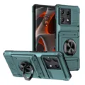 Funda protectora resistente con soporte y ranura para tarjetas para serie MOTO edge. - Verde / MOTO edge60Fusion