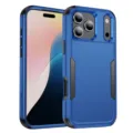 Funda protectora azul resistente, diseño de armadura de doble capa para apple teléfono. - iPhone 17 Pro Max / Azul Real y Negro
