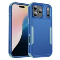 Fundas de teléfono protectora resistente de doble capa azul compatible con iPhone anti-caída. - iPhone 17 Pro Max / Azul Real y Verde Grisáceo