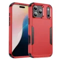 Funda de teléfono robusta roja y negra con protección contra caídas y protección de cámara. - Rojo y Negro