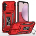 Fundón protector rojo duradero con cubierta deslizante para cámara y soporte de anillo. - A17 / Rojo China