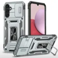 Funda protectora resistente con cubierta deslizable para cámara y soporte de anillo. - A17 / Gris claro