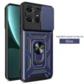 Funda protectora antichoque con cubierta deslizante de cámara y anillo para Moto Edge 50 Pro 5G - MOTO edge60Fusion / Azul