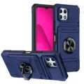 Funda de teléfono resistente azul con soporte de anillo y ranura para tarjetas protección pesada - MOTO G Stylus 5G 2024 / Azul