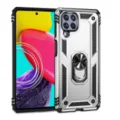 Funda de teléfono de armadura pesada con soporte de anillo cubierta protectora para Samsung Galaxy - Estilo de Cubierta Trasera (M535G) / Plateado