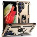 Funda protectora antichoque de teléfono blindado con soporte de anillo para Samsung Galaxy. - S26plus / Dorado