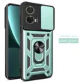 Funda de protección verde oscuro resistente con cubierta de cámara deslizante y soporte Moto G85 5G. - Verde Oscuro / MOTO G86