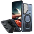 Robuste Magnet Schutzhülle mit Kameraabdeckung und Ständer kompatibel für Samsung Galaxy Ultra. - S25FE / Blaues Solides Kameradesign