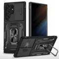 Funda protectora robusta para Samsung Galaxy Ultra con cubierta deslizante para cámara y anillo. - S25EDGE / Negro Genial