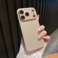 Glitter phone case with large camera window for iPhone, anti-drop protective back cover. - Gold