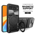 Magnetic phone case for Google Pixel 9 Pro XL with kickstand heavy duty black cover. - Pixel 9A / Cool Black