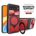Magnetic protective phone case with metal kickstand for Google Pixel 9 Pro XL 5G red. - China Red