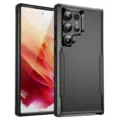 Funda protectora resistente vista detallada, diseño negro antichoc de doble capa reforzada. - Negro + Negro / S25Ultra