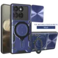 Ανθεκτική μαγνητική θήκη τηλεφώνου για Motorola Edge 60 Pro 5G με μεταλλική βάση δακτυλίου μπλε - Για MOTO edge 60 Fusion / Μπλε του Ζαφειριού