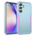 Funda protectora de doble capa resistente en azul rosa, carcasa antichoque para teléfono. - A54 5G / Verde Grisáceo y Rosa