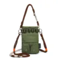 Korean Style Grid Sports Shoulder Bag Fashion Tooling Outdoor Leisure Crossbody Phone Pouch - Green