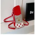 Red lipstick shape crossbody bag with pearls fashion novelty shoulder bag for women - Red