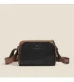 Vintage retro pillow crossbody bag for women, chic patchwork casual shoulder handbag. - Black