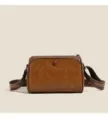 Stylish Vintage Brown Shoulder Crossbody Pillow Bag for Women Casual PU Leather Handbag - Brown