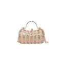 Gold Sequin Evening Clutch Bag with Metal Top Handle and Chain Strap for Women Party - Gold
