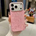 Pink glitter rhinestone phone case for iPhone 17 Pro Max 16 15 luxury protective back cover - iPhone 17 Pro Max / Pink