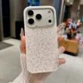 Luxury rhinestone glitter protective phone case compatible with Apple iPhone Pro models - iPhone 17 Pro Max / White