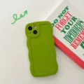 Liquid silicone wavy phone case stylish anti-drop protective cover for iPhone 16 15 Pro Max - Liquid Wavy - Green / iPhone 14 Plus